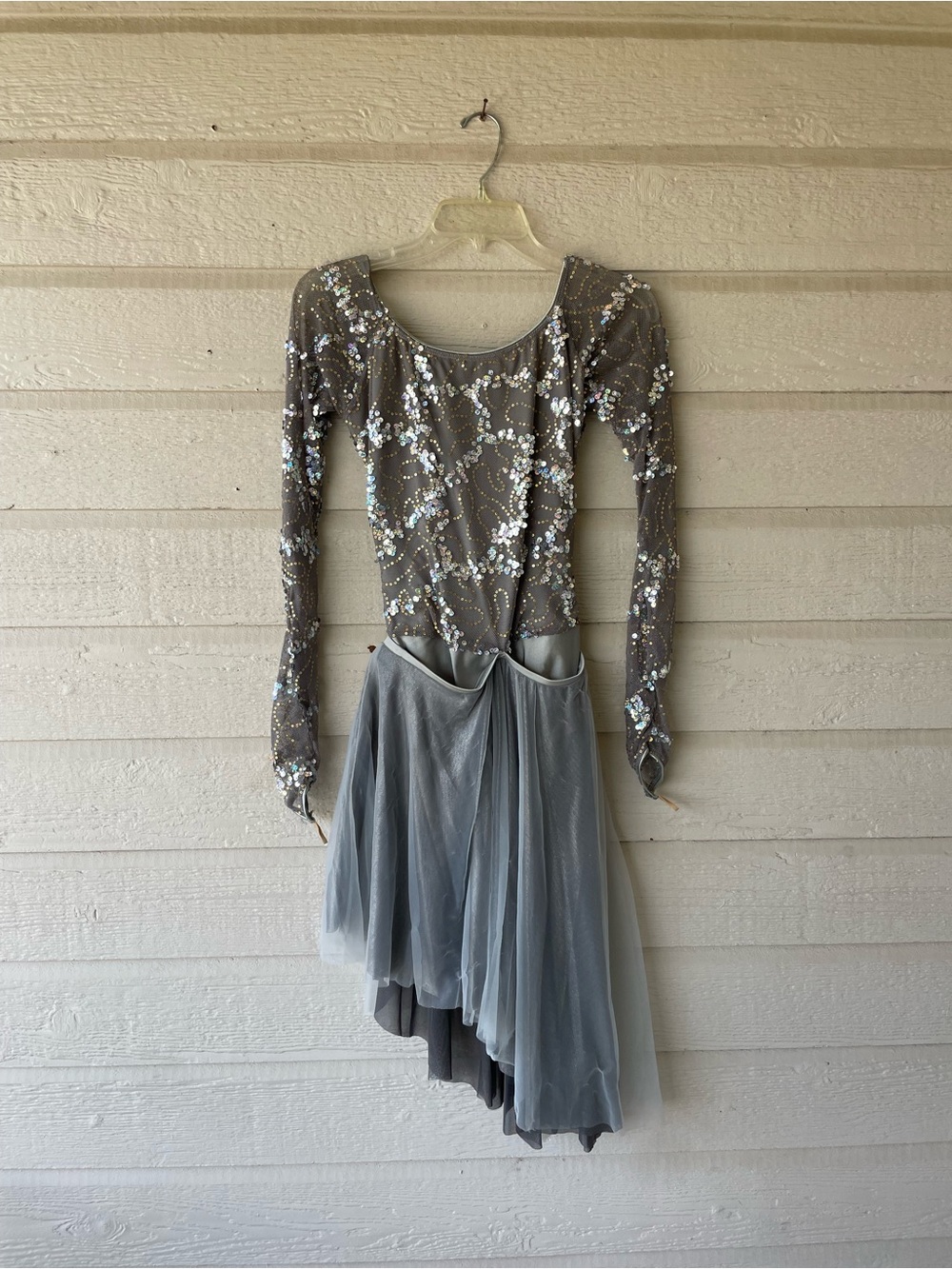 Revolution Dancewear Women’s Silver Sequined Mesh Costume RC18644
